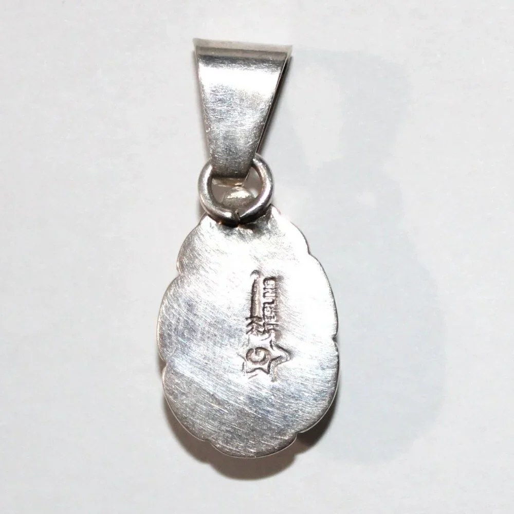 Vintage Sterling Silver South Western Purple Stone Pendant - Picture 2 of 5